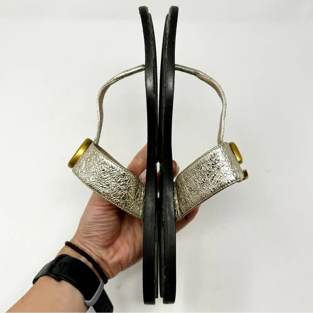 Gucci Marmont GG Metallic Thong Sandals Womens Size EU 38